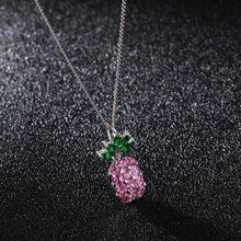 Load image into Gallery viewer, Fashion Personality Tropical Pineapple Pendant with Pink Cubic Zircon and Necklace - Glamorousky