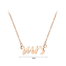 Load image into Gallery viewer, Fashion Trend Plated Rose Gold English Alphabet Mrs Titanium Steel Necklace - Glamorousky