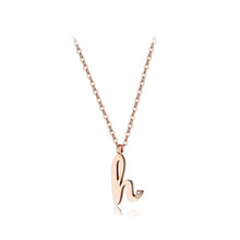 Load image into Gallery viewer, Fashion Simple Plated Rose Gold Titanium Steel English Alphabet H Pendant with Cubic Zircon Necklace - Glamorousky