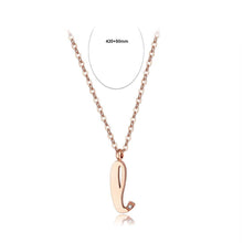 Load image into Gallery viewer, Fashion Simple Plated Rose Gold Titanium Steel English Alphabet L Pendant with Cubic Zircon Necklace - Glamorousky
