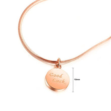 Load image into Gallery viewer, Fashion Simple Plated Rose Gold Titanium Steel Geometric Round Pendant with Necklace - Glamorousky