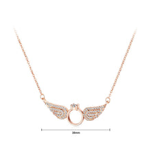 Load image into Gallery viewer, Fashion Plated Rose Gold Angel Wing Necklace with Cubic Zircon - Glamorousky