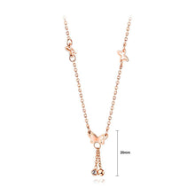 Load image into Gallery viewer, Elegant Fashion Plated Rose Gold Titanium Steel Butterfly Tassel Necklace - Glamorousky