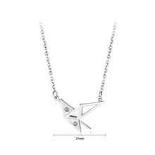 Load image into Gallery viewer, Fashion and Elegant Titanium Steel Paper Crane Necklace with Cubic Zircon - Glamorousky
