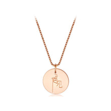 Load image into Gallery viewer, Simple and Fashion Plated Rose Gold Titanium Steel Geometric Round Pendant with Necklace - Glamorousky