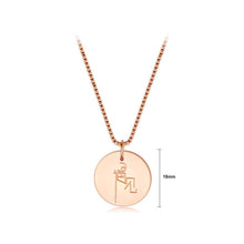 Load image into Gallery viewer, Simple and Fashion Plated Rose Gold Titanium Steel Geometric Round Pendant with Necklace - Glamorousky