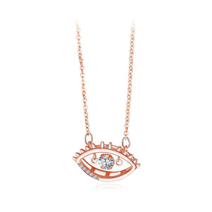 Fashion Personality Plated Rose Gold Devil's Eye Necklace with Cubic Zircon - Glamorousky