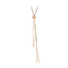 Load image into Gallery viewer, Simple and Fashion Plated Rose Gold Titanium Steel English Letter A Tassel Necklace - Glamorousky