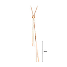 Load image into Gallery viewer, Simple and Fashion Plated Rose Gold Titanium Steel English Letter A Tassel Necklace - Glamorousky