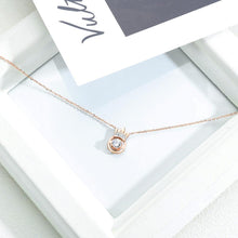 Load image into Gallery viewer, Fashion Elegant Plated Rose Gold Titanium Steel Crown Necklace with Cubic Zircon - Glamorousky