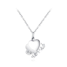 Load image into Gallery viewer, Fashion Elegant Titanium Steel Heart Butterfly Pendant with Cubic Zircon and Necklace - Glamorousky