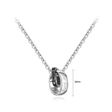 Load image into Gallery viewer, Simple and Fashion Titanium Steel Geometric Black Double Ring Pendant with Necklace - Glamorousky