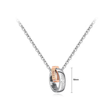 Load image into Gallery viewer, Simple and Fashion Titanium Steel Rose Gold Geometric Double Ring Pendant with Necklace - Glamorousky
