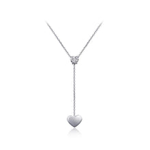 Load image into Gallery viewer, Fashion Simple Heart Tassel Titanium Steel Necklace with Cubic Zircon - Glamorousky