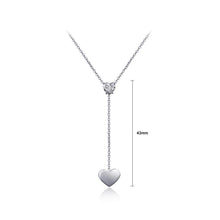 Load image into Gallery viewer, Fashion Simple Heart Tassel Titanium Steel Necklace with Cubic Zircon - Glamorousky