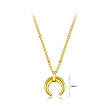 Load image into Gallery viewer, Simple and Fashion Plated Gold Titanium Steel Moon Pendant with Necklace - Glamorousky
