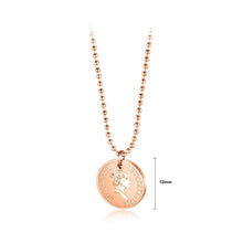 Load image into Gallery viewer, Fashion Plated Rose Gold Titanium Steel Elizabeth Coin Round Pendant with Necklace - Glamorousky