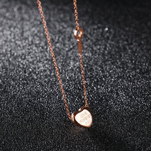 Load image into Gallery viewer, Simple Romantic Plated Rose Gold Heart Key Titanium Steel Necklace - Glamorousky