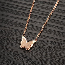 Load image into Gallery viewer, Fashion Elegant Plated Rose Gold Butterfly Titanium Steel Necklace - Glamorousky