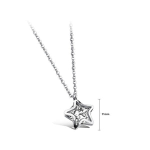 Fashion Bright Star Pendant with Cubic Zircon and Necklace - Glamorousky
