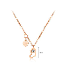Load image into Gallery viewer, Fashion Simple Plated Rose Gold Titanium Steel Heart Pendant with Cubic Zircon and Necklace - Glamorousky