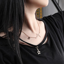 Load image into Gallery viewer, Fashion Romantic Plated Rose Gold ECG Titanium Steel Necklace - Glamorousky