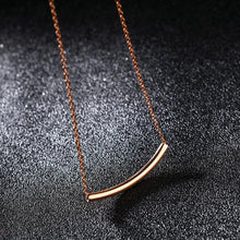 Load image into Gallery viewer, Simple and Fashion Plated Rose Gold Geometric Bar Titanium Steel Necklace - Glamorousky