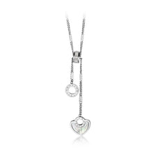 Load image into Gallery viewer, Fashion Elegant Titanium Steel Geometric Round Heart Tassel Necklace with Cubic Zircon - Glamorousky