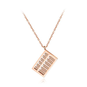 Fashion Personality Plated Rose Gold Titanium Steel Abacus Pendant with Necklace - Glamorousky