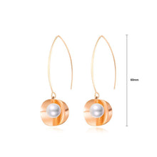 Load image into Gallery viewer, Fashion and Elegant Plated Rose Gold Geometric Pearl Titanium Steel Earrings - Glamorousky