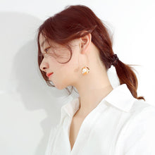 Load image into Gallery viewer, Fashion and Elegant Plated Rose Gold Geometric Pearl Titanium Steel Earrings - Glamorousky