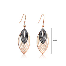 Load image into Gallery viewer, Simple and Fashion Plated Rose Gold Hollow Leaves Titanium Steel Earrings - Glamorousky