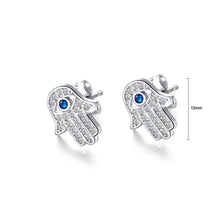 Load image into Gallery viewer, Fashion and Creative Hamsa Palm Stud Earrings with Cubic Zircon - Glamorousky
