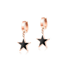 Load image into Gallery viewer, Fashion and Simple Plated Rose Gold Titanium Steel Star Stud Earrings - Glamorousky