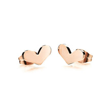 Load image into Gallery viewer, Romantic Delicate Plated Rose Gold Heart-shaped Titanium Steel Stud Earrings - Glamorousky