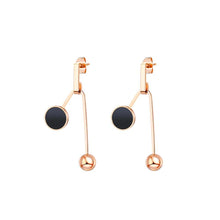 Load image into Gallery viewer, Simple and Creative Plated Rose Gold Geometric Round Titanium Steel Earrings - Glamorousky
