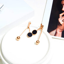 Load image into Gallery viewer, Simple and Creative Plated Rose Gold Geometric Round Titanium Steel Earrings - Glamorousky