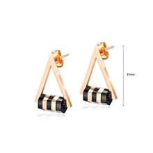 Load image into Gallery viewer, Fashion Personality Plated Rose Gold Geometric Triangle Titanium Steel Stud Earrings - Glamorousky