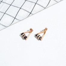 Load image into Gallery viewer, Fashion Personality Plated Rose Gold Geometric Triangle Titanium Steel Stud Earrings - Glamorousky