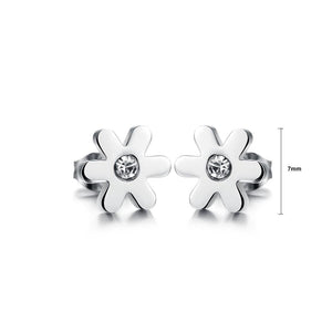 Fashion Simple Flower Titanium Steel Stud Earrings - Glamorousky