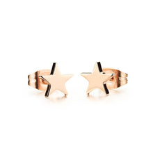 Load image into Gallery viewer, Simple and Fashion Plated Rose Gold Star Titanium Steel Stud Earrings - Glamorousky