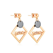 Load image into Gallery viewer, Simple and Fashion Plated Rose Gold Geometric Square Titanium Steel Earrings - Glamorousky