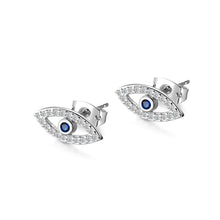 Load image into Gallery viewer, Fashion and Simple Devil&#39;s Eye Stud Earrings with Blue Cubic Zircon - Glamorousky
