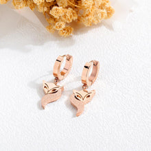 Load image into Gallery viewer, Fashion Personality Plated Rose Gold Fox Titanium Steel Stud Earrings - Glamorousky