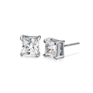 Simple and Fashion Geometric Square Stud Earrings with Cubic Zircon - Glamorousky