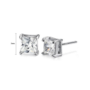Simple and Fashion Geometric Square Stud Earrings with Cubic Zircon - Glamorousky