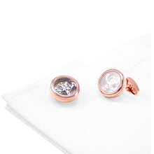 Load image into Gallery viewer, Fashion High-end Plated Rose Gold Balance Wheel Movement Men&#39;s Cufflinks