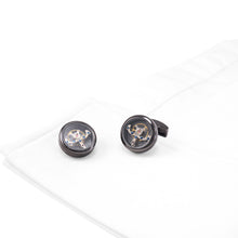 Load image into Gallery viewer, Fashion High-end Plated Black Balance Movement Men&#39;s Cufflinks