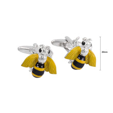 Load image into Gallery viewer, Fashion High-end Personality Yellow Bee Insect Shirt Cufflinks