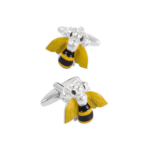 Fashion High-end Personality Yellow Bee Insect Shirt Cufflinks
